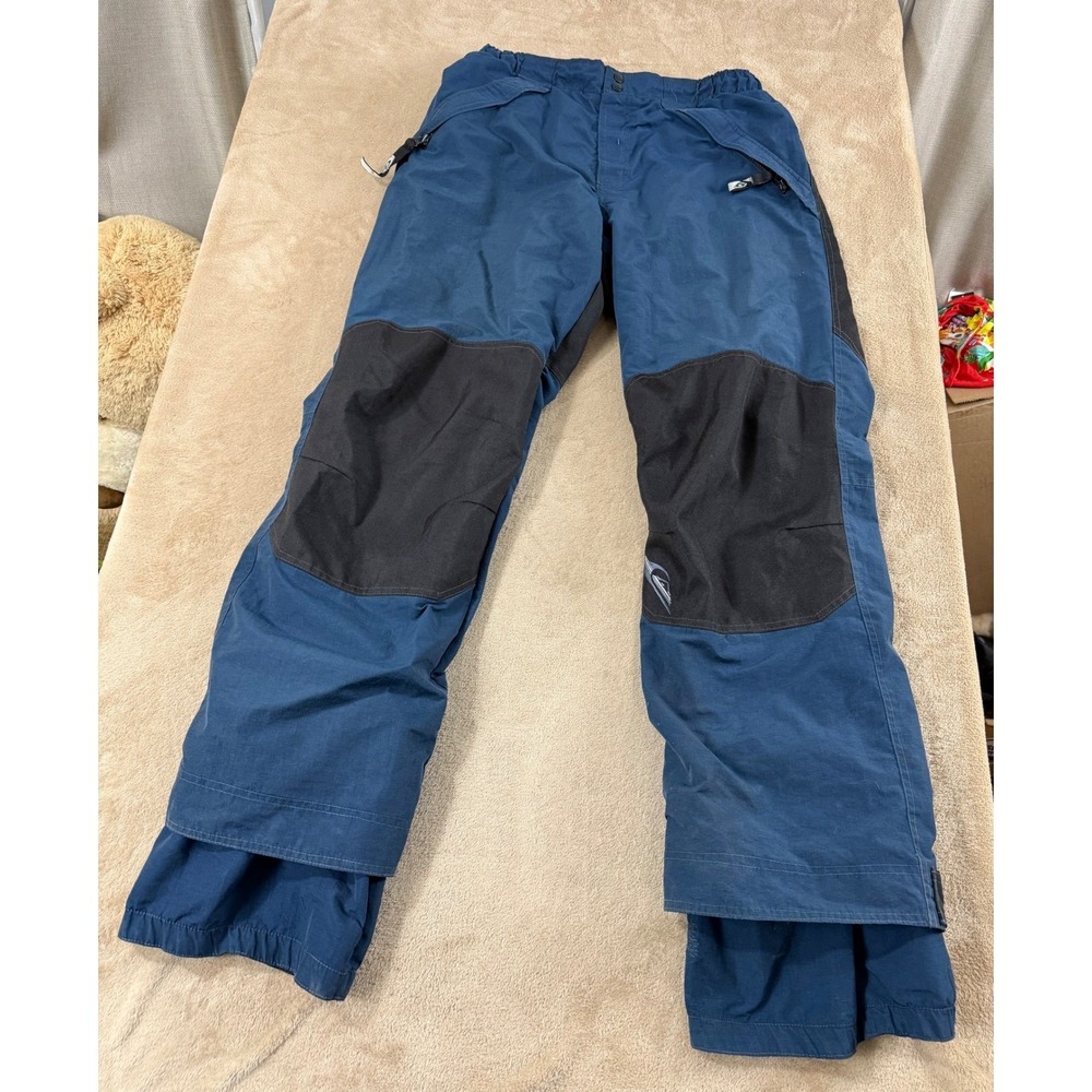 Vintage 90's Quiksilver Snow Pants Men's Large Black Blue Insulated